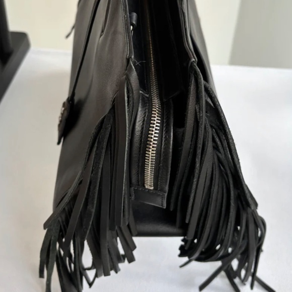 Authentic Saint Laurent Black Fringe Rive Gauche Cabas - Picture 10 of 14